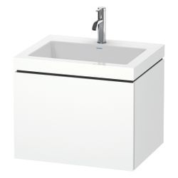 Duravit L-Cube Waschtisch-Set C-bonded wh Dekor, 480x600x500mm Mattweiß, Grifflos,... DURAVIT-LC6916O1818 4053424498935 (Abb. 1)