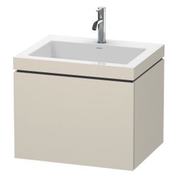 Duravit L-Cube Waschtisch-Set C-bonded wh Dekor, 480x600x500mm Taupe Matt, Grifflo... DURAVIT-LC6916O9191 4053424499017 (Abb. 1)