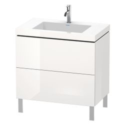 Duravit L-Cube Waschtisch-Set C-bonded bds Echtholzfurnier, 480x800x698mm, Eiche M... DURAVIT-LC6937O5555 4067116350906 (Abb. 1)