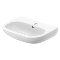 Duravit D-Code Waschtisch 460x600x175mm wandhäng., Weiß Hochglanz, Halbrund, 1 WP m... DURAVIT-2310600000 4021534344053 (Abb. 1)