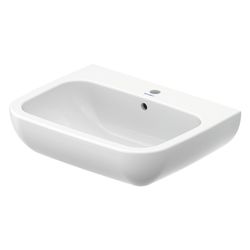 Duravit D-Code Waschtisch 500x650x180mm wandhäng., Weiß Hochglanz, Halbrund, 1 WP m... DURAVIT-2310650000 4021534344046 (Abb. 1)