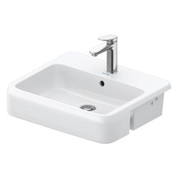 Duravit Qatego Halbeinbauwaschtisch 470x550x150mm, Weiß Hochglanz, 1 HL, mit Überla... DURAVIT-0399550000 4067116305395 (Abb. 1)