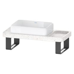 Duravit Qatego Aufsatzbecken Weiß Hochglanz mit Konsole Marmor poliert, Konsolenträge... DURAVIT-D4800400 4067116314717 (Abb. 1)