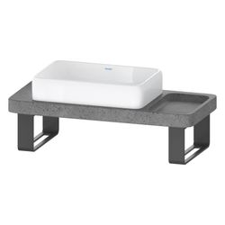 Duravit Qatego Aufsatzbecken Weiß Hochglanz mit Konsole Lavastein poliert, Konsolentr... DURAVIT-D4800600 4067116314731 (Abb. 1)