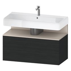 Duravit Qatego Waschtischunterbau wandh 470x990x590mm Eiche Mattschwarz/Taupe ... DURAVIT-QA4395091160000 4067116171143 (Abb. 1)