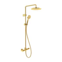 Duravit Shower Systems Duschsystem Gold poliert, Thermostat, Kopfbrause 250mm, 9l... DURAVIT-TH4282008034 4067116316339 (Abb. 1)