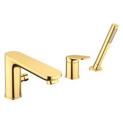 Duravit Wave 3-Loch Wannenarmatur Keramikmischsystem, Gold poliert, 27l/min Durch... DURAVIT-WA5260000034 4067116106039 (Abb. 1)