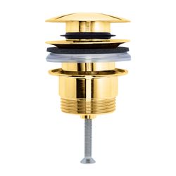 Duravit Push-open Ventil Universal, Gold poliert, geeignet für Waschtisch mit Überl... DURAVIT-0050523400 4067116087048 (Abb. 1)