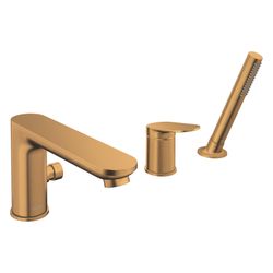 Duravit Wave 3-Loch Wannenarmatur Keramikmischsystem, Bronze gebürstet, 27l/min D... DURAVIT-WA5260000004 4067116106015 (Abb. 1)