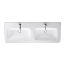Duravit DuraStyle Doppelwaschtisch 480x1300x170mm wh, Weiß Hochglanz, Rechteckig, 2... DURAVIT-2338130000 4021534984631 (Abb. 1)
