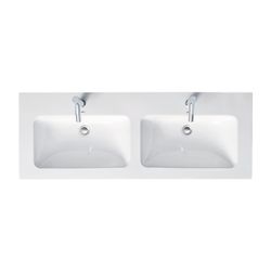 Duravit ME by Starck Doppelwaschtisch 490x1300x180mm wh, Weiß Hochglanz, Rechteckig... DURAVIT-2336130000 4053424121062 (Abb. 1)