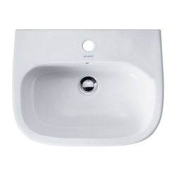 Duravit D-Code Waschtisch 430x550x175mm wandhäng., Weiß Hochglanz, Halbrund, 1 WP m... DURAVIT-2310550000 4021534344060 (Abb. 1)