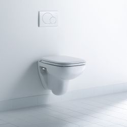 Duravit D-Code WC-Sitz Weiß Hochglanz 360x40x430mm, ohne Absenkautomatik, Edelstahl... DURAVIT-0067310000 4021534384769 (Abb. 1)