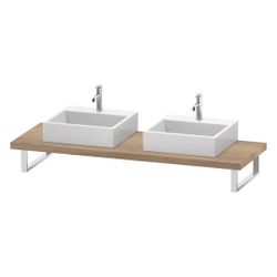 Duravit L-Cube Konsole variabel 550x800-2000x45mm, 2 Ausschnitte/Waschplätze, Eich... DURAVIT-LC103C05555 4067116356397 (Abb. 1)