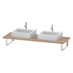 Duravit L-Cube Konsole variabel 550x800-2000x30mm, 2 Ausschnitte/Waschplätze, Eich... DURAVIT-LC107C05555 4067116356281 (Abb. 1)