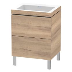 Duravit L-Cube Waschtisch-Set C-bonded bodenst. Dekor, 480x600x698mm, Eiche Marmor... DURAVIT-LC6936N5555 4067116350807 (Abb. 1)