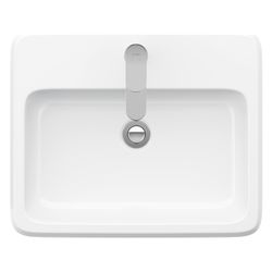 Duravit Qatego Einbauwaschtisch 455x550x150mm, Weiß Hochglanz, mit HLB/ÜL, 1 HL Ges... DURAVIT-2396550027 4067116323047 (Abb. 1)