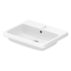 Duravit Qatego Einbauwaschtisch 455x550x150mm, Weiß Hochglanz, mit HLB/ÜL, 1 HL Ges... DURAVIT-2396550027 4067116323047 (Abb. 1)
