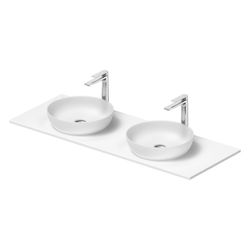 Duravit Sivida Aufsatzbecken mit Konsole 500x1350x123mm, Rund, 2 Becken, 2 Waschplä... DURAVIT-2680163200 4067116417340 (Abb. 1)