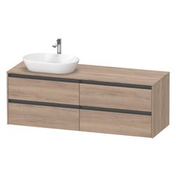 Duravit Ketho.2 Konsolen-WTU wandh. 550x1600x568mm L, Eiche Marmoriert Matt, m... DURAVIT-K24899L55550000 4067116350630 (Abb. 1)