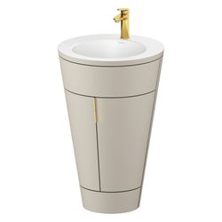 Duravit Starck 1 Waschtisch-Set C-bonded bds Lack 605x560x864mm, Taupe SM/Matt... DURAVIT-S19512O34600000 4067116422740 (Abb. 1)