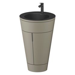 Duravit Starck 1 Waschtisch-Set C-bonded bds Lack 605x560x864mm, Stein Grau SM... DURAVIT-S19514OBD920000 4067116421125 (Abb. 1)