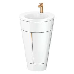 Duravit Starck 1 Waschtisch-Set C-bonded bds Lack 605x560x864mm, Weiß Hochglan... DURAVIT-S19513O04850010 4067116425437 (Abb. 1)