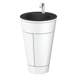 Duravit Starck 1 Waschtisch-Set C-bonded bds Lack 605x560x864mm, Weiß Hochglan... DURAVIT-S19514O10850010 4067116427097 (Abb. 1)