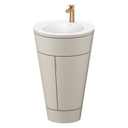 Duravit Starck 1 Waschtisch-Set C-bonded bds Lack 605x560x864mm, Taupe SM/Matt... DURAVIT-S19512O04600010 4067116422436 (Abb. 1)