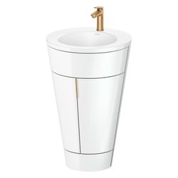 Duravit Starck 1 Waschtisch-Set C-bonded bds Lack 605x560x864mm, Weiß Hochglan... DURAVIT-S19512O04850010 4067116422450 (Abb. 1)