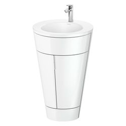 Duravit Starck 1 Waschtisch-Set C-bonded bds Lack 605x560x864mm, Weiß Hochglan... DURAVIT-S19512O10850010 4067116422610 (Abb. 1)