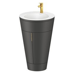Duravit Starck 1 Waschtisch-Set C-bonded bds Lack 605x560x864mm, Graphit SM/Ma... DURAVIT-S19512O34580010 4067116422733 (Abb. 1)