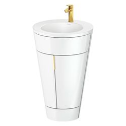 Duravit Starck 1 Waschtisch-Set C-bonded bds Lack 605x560x864mm, Weiß Hochglan... DURAVIT-S19512O34850000 4067116422764 (Abb. 1)