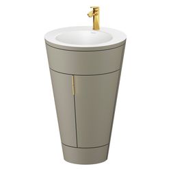 Duravit Starck 1 Waschtisch-Set C-bonded bds Lack 605x560x864mm, Stein Grau SM... DURAVIT-S19512O34920010 4067116422795 (Abb. 1)