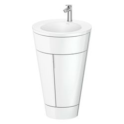 Duravit Starck 1 Waschtisch-Set C-bonded bds Lack 605x560x864mm, Weiß Hochglan... DURAVIT-S19512O70850000 4067116422931 (Abb. 1)