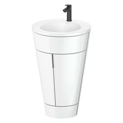 Duravit Starck 1 Waschtisch-Set C-bonded bds Lack 605x560x864mm, Weiß Hochglan... DURAVIT-S19512OBD850000 4067116423082 (Abb. 1)