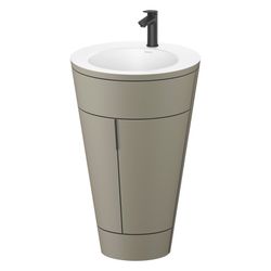 Duravit Starck 1 Waschtisch-Set C-bonded bds Lack 605x560x864mm, Stein Grau SM... DURAVIT-S19512OBD920010 4067116423112 (Abb. 1)