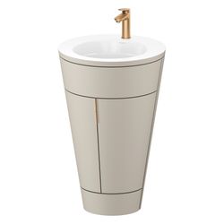 Duravit Starck 1 Waschtisch-Set C-bonded bds Lack 605x560x864mm, Taupe SM/Weiß... DURAVIT-S19513O04600000 4067116425031 (Abb. 1)
