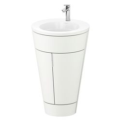 Duravit Starck 1 Waschtisch-Set C-bonded bds Lack 605x560x864mm, Weiß SM/Weiß ... DURAVIT-S19513O10360010 4067116425468 (Abb. 1)