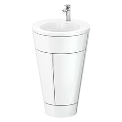 Duravit Starck 1 Waschtisch-Set C-bonded bds Lack 605x560x864mm, Weiß Hochglan... DURAVIT-S19513O10850000 4067116425123 (Abb. 1)
