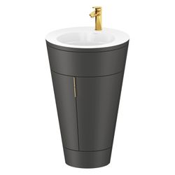 Duravit Starck 1 Waschtisch-Set C-bonded bds Lack 605x560x864mm, Graphit SM/We... DURAVIT-S19513O34580010 4067116425574 (Abb. 1)