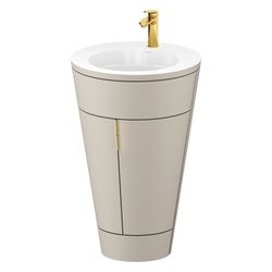Duravit Starck 1 Waschtisch-Set C-bonded bds Lack 605x560x864mm, Taupe SM/Weiß... DURAVIT-S19513O34600010 4067116425581 (Abb. 1)