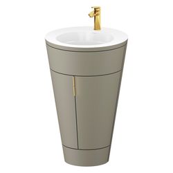 Duravit Starck 1 Waschtisch-Set C-bonded bds Lack 605x560x864mm, Stein Grau SM... DURAVIT-S19513O34920000 4067116425208 (Abb. 1)