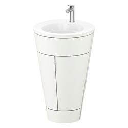 Duravit Starck 1 Waschtisch-Set C-bonded bds Lack 605x560x864mm, Weiß SM/Weiß ... DURAVIT-S19513O70360010 4067116425628 (Abb. 1)