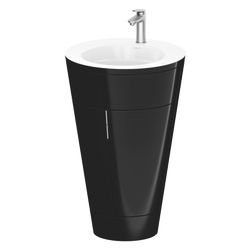 Duravit Starck 1 Waschtisch-Set C-bonded bds Lack 605x560x864mm, Schwarz Hochg... DURAVIT-S19513O70400000 4067116425246 (Abb. 1)