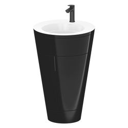 Duravit Starck 1 Waschtisch-Set C-bonded bds Lack 605x560x864mm, Schwarz HG/We... DURAVIT-S19513OBD400010 4067116425727 (Abb. 1)