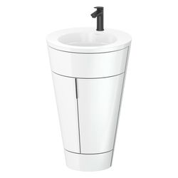 Duravit Starck 1 Waschtisch-Set C-bonded bds Lack 605x560x864mm, Weiß HG/Weiß ... DURAVIT-S19513OBD850010 4067116425758 (Abb. 1)