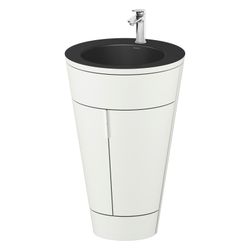 Duravit Starck 1 Waschtisch-Set C-bonded bds Lack 605x560x864mm, Weiß SM/Matts... DURAVIT-S19514O10360010 4067116427042 (Abb. 1)