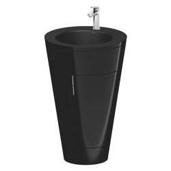 Duravit Starck 1 Waschtisch-Set C-bonded bds Lack 605x560x864mm, Schwarz Hochg... DURAVIT-S19514O10400000 4067116426281 (Abb. 1)