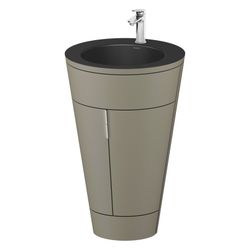 Duravit Starck 1 Waschtisch-Set C-bonded bds Lack 605x560x864mm, Stein Grau SM... DURAVIT-S19514O10920010 4067116427103 (Abb. 1)